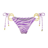 Lilac and purple Sunset Safari print adjustable Brazilian cut Nisa bikini bottom by Aventura Swimwear.