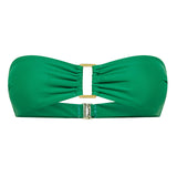 Iguana green bandeau Lola bikini top by Aventura Swimwear.