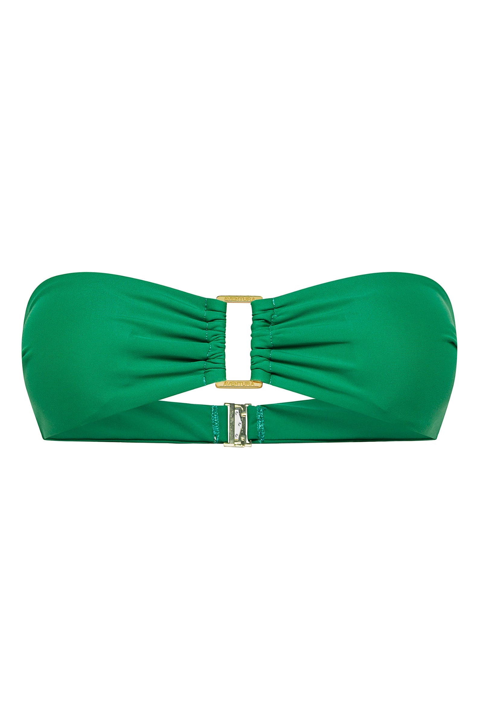 Iguana green bandeau Lola bikini top by Aventura Swimwear.