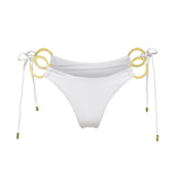 Arctic white adjustable Brazilian cut Nisa bikini bottom by Aventura Swimwear.