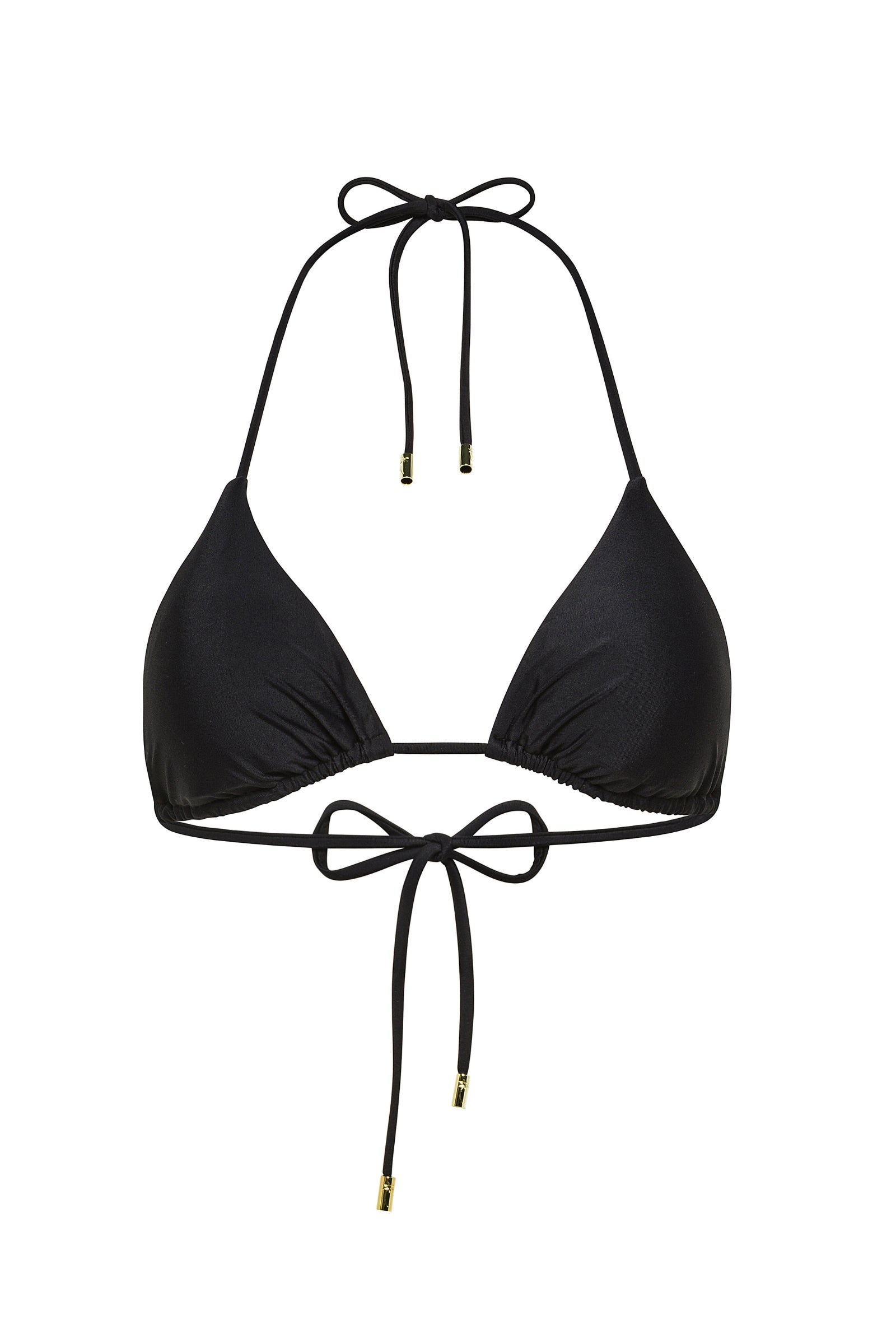 Obsidian black adjustable triangle Mila bikini top by Aventura Swimwear.