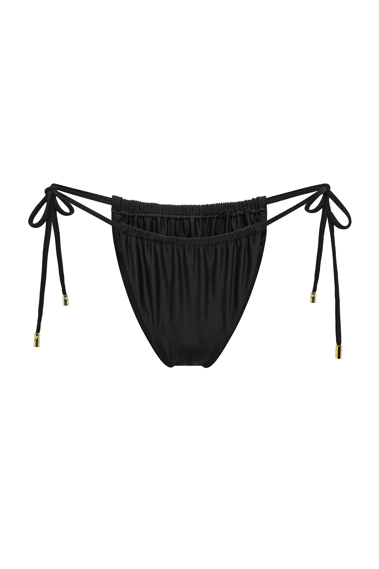 Adjustable black Mila bikini bottom by Aventura Swimwear.