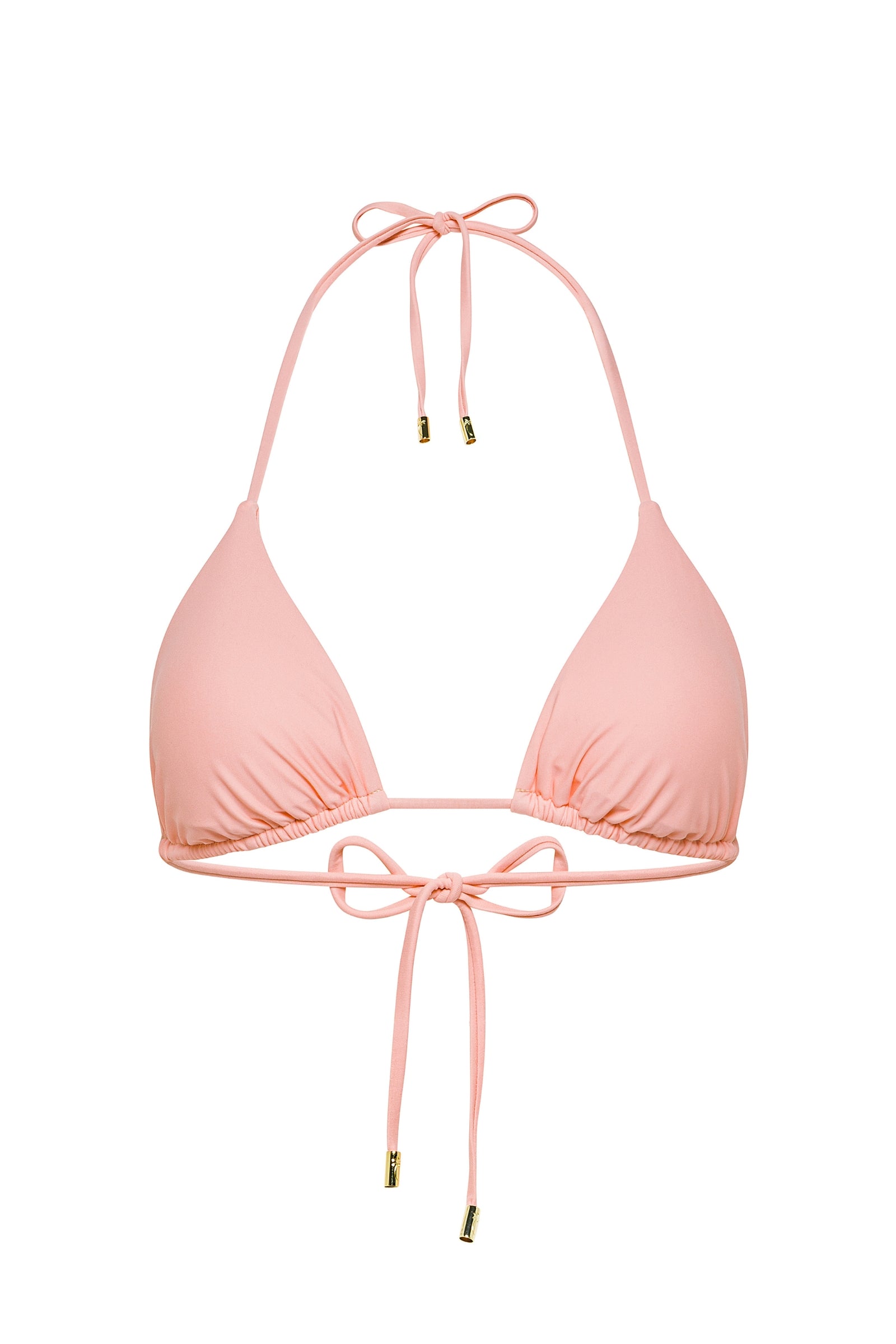 Sunset peach adjustable triangle Mila bikini top by Aventura Swimwear.