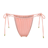 Adjustable peach Mila bikini bottom by Aventura Swimwear.