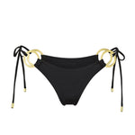 Obsidian black adjustable Brazilian cut Nisa bikini bottom by Aventura Swimwear. 