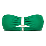 Iguana green bandeau Lola bikini top by Aventura Swimwear. 