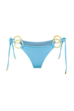 Crystal blue adjustable Brazilian cut Nisa bikini bottom by Aventura Swimwear. 