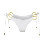 Arctic white adjustable Brazilian cut Nisa bikini bottom by Aventura Swimwear. 