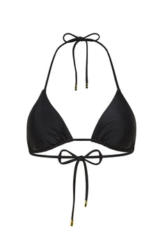 Obsidian black adjustable triangle Mila bikini top by Aventura Swimwear. 