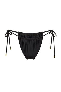 Adjustable black Mila bikini bottom by Aventura Swimwear. 