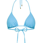 Crystal blue adjustable triangle Mila bikini top by Aventura Swimwear. 