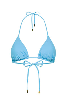 Crystal blue adjustable triangle Mila bikini top by Aventura Swimwear. 