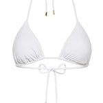 White adjustable triangle Mila bikini top by Aventura Swimwear. 