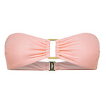 Sunset peach bandeau Lola bikini top by Aventura Swimwear. 