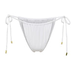 Adjustable white Mila bikini bottom by Aventura Swimwear. 
