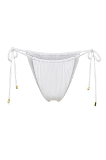 Adjustable white Mila bikini bottom by Aventura Swimwear. 