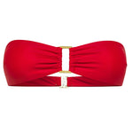 Scarlet red bandeau Lola bikini top by Aventura Swimwear. 