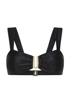 Obsidian black Seraphina bralette bikini top by Aventura Swimwear. 