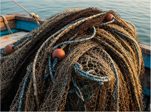 Fishing nets on boat